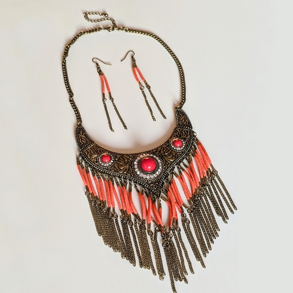 Anthropologie Antique Waterfall Statement Jewelry Set for Women and Girls - Picture 1 of 12